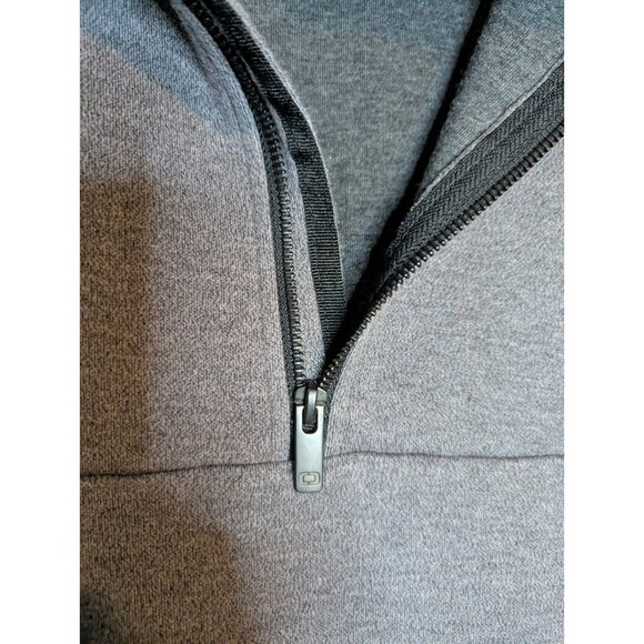 Ogio Men's Gray Pullover Sweatshirt Logo 1/4 Metal Zip Sz L Hot Pocket Mascot - Picture 3 of 14